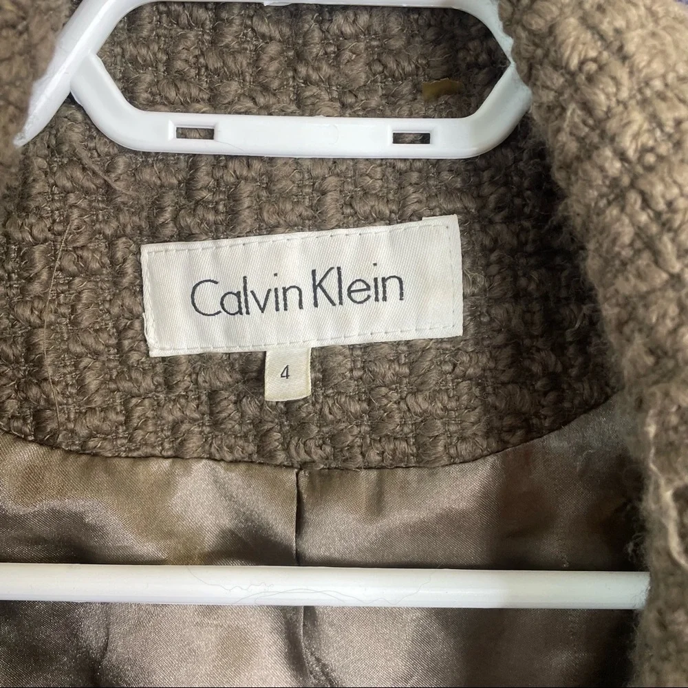 Calvin Klein Wool Blend Trench Coat - Picture 4 of 16